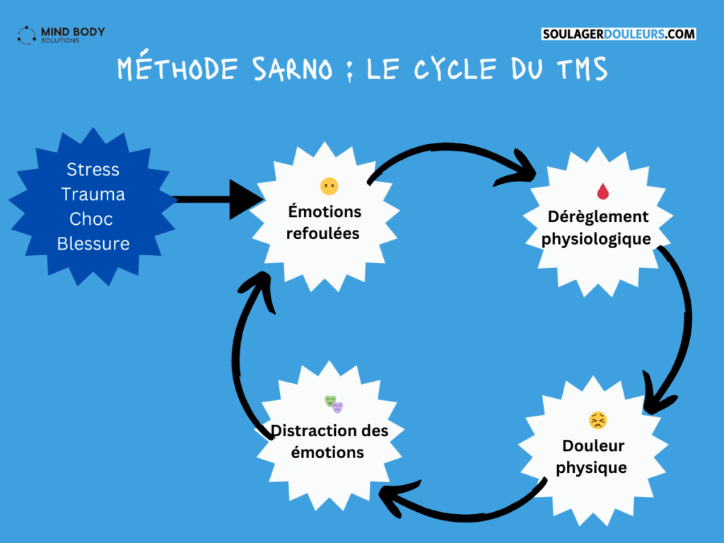 Syndrome de Tension Musculaire (TMS) Le STM est causé par des émotions refoulées. Le cerveau réduit le flux sanguin. La douleur est réelle mais psychosomatique.